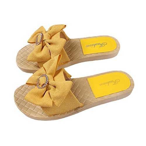 Women's Slippers & Flip-Flops Flat Heel Open Toe Daily Home PVC Bowknot Solid Colored Dark Brown Yellow Pink
Women's Slippers & Flip-Flops Flat Heel Open Toe Daily Home PVC Bowknot Solid Colored Dark Brown Yellow Pink
