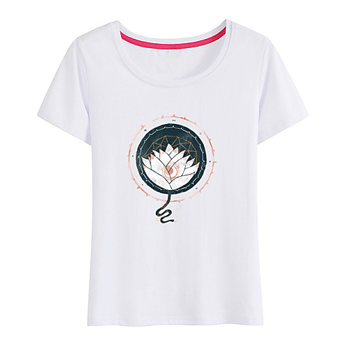 Women's Floral Theme Painting T shirt Floral Print Round Neck Basic Tops Cotton Blushing Pink White Black
Women's Floral Theme Painting T shirt Floral Print Round Neck Basic Tops Cotton Blushing Pink White Black