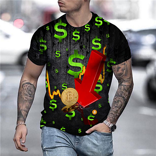 Men's Unisex Tee T shirt Shirt 3D Print Graphic Prints Bitcoin Print Short Sleeve Daily Tops Casual Designer Big and Tall Black
Men's Unisex Tee T shirt Shirt 3D Print Graphic Prints Bitcoin Print Short Sleeve Daily Tops Casual Designer Big and Tall Black