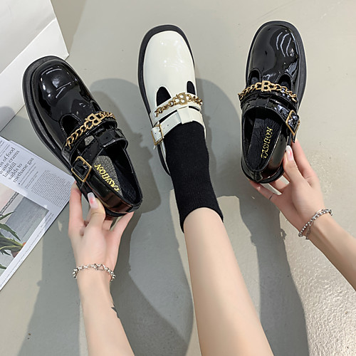 Women's Loafers & Slip-Ons Block Heel Round Toe Daily PU Buckle Solid Colored White Black
Women's Loafers & Slip-Ons Block Heel Round Toe Daily PU Buckle Solid Colored White Black