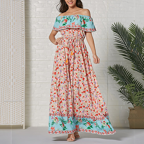 Women's A Line Dress Maxi long Dress Blue Blushing Pink Short Sleeve Floral Split Print Summer Off Shoulder Casual Boho 2021 S M L XL XXL
Women's A Line Dress Maxi long Dress Blue Blushing Pink Short Sleeve Floral Split Print Summer Off Shoulder Casual Boho 2021 S M L XL XXL