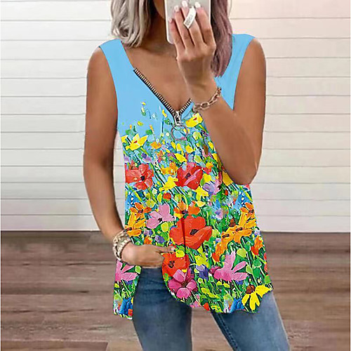 Women's Floral Theme Butterfly Tank Top Vest Floral Butterfly Abstract Zipper Quarter Zip Print V Neck Basic Streetwear Boho Tops Blue Yellow Khaki
Women's Floral Theme Butterfly Tank Top Vest Floral Butterfly Abstract Zipper Quarter Zip Print V Neck Basic Streetwear Boho Tops Blue Yellow Khaki