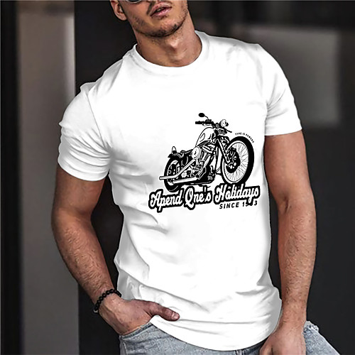 Men's Unisex Tee T shirt Shirt Hot Stamping Graphic Prints Motorcycle Print Short Sleeve Casual Tops Cotton Basic Designer Big and Tall White
Men's Unisex Tee T shirt Shirt Hot Stamping Graphic Prints Motorcycle Print Short Sleeve Casual Tops Cotton Basic Designer Big and Tall White