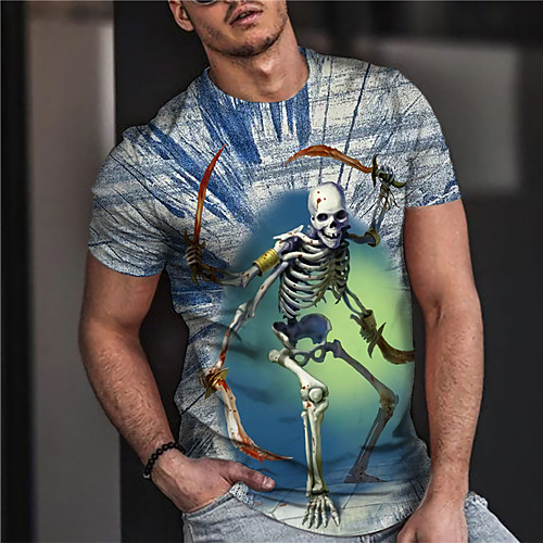 Men's Unisex Tee T shirt Shirt 3D Print Graphic Prints Skull Print Short Sleeve Daily Tops Casual Designer Big and Tall Blue
Men's Unisex Tee T shirt Shirt 3D Print Graphic Prints Skull Print Short Sleeve Daily Tops Casual Designer Big and Tall Blue