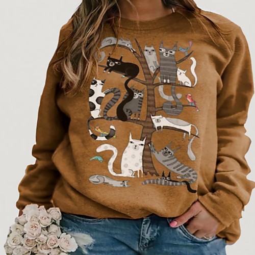 Women's Plus Size Tops Hoodie Animal Print Long Sleeve Round Neck Casual Cute Fall Spring Blue Yellow Green Big Size L XL XXL 3XL 4XL
Women's Plus Size Tops Hoodie Animal Print Long Sleeve Round Neck Casual Cute Fall Spring Blue Yellow Green Big Size L XL XXL 3XL 4XL