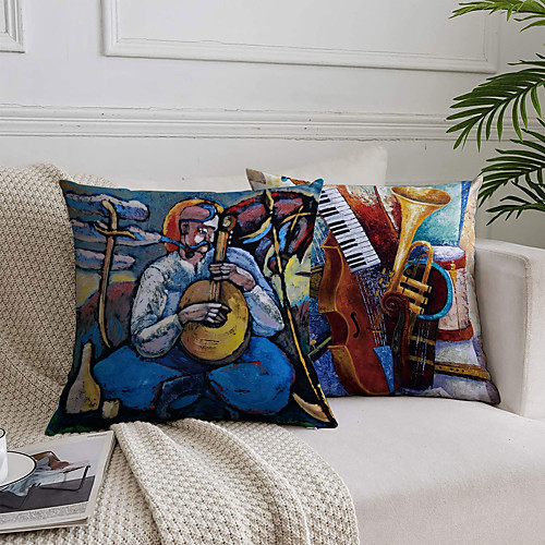 Oil Painting Style Double Side Cushion Cover 2PC Soft Decorative Square Throw Pillow Cover Cushion Case Pillowcase for Bedroom Livingroom Superior Quality Machine Washable Outdoor Cushion for Sofa Couch Bed Chair Vintage Musician
Oil Painting Style Double Side Cushion Cover 2PC Soft Decorative Square Throw Pillow Cover Cushion Case Pillowcase for Bedroom Livingroom Superior Quality Machine Washable Outdoor Cushion for Sofa Couch Bed Chair Vintage Musician