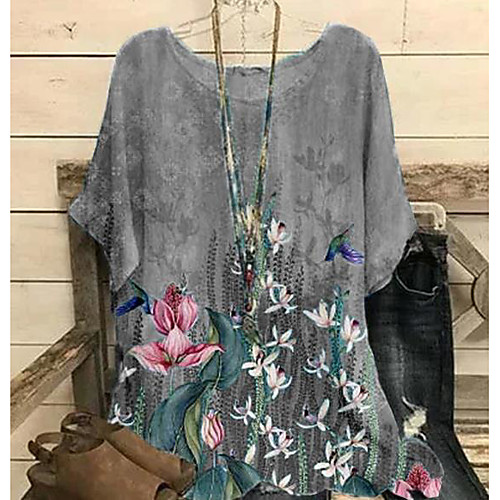 Women's Plus Size Tops Blouse Shirt Floral Graphic Leaf Short Sleeve Round Neck Spring Summer Gray khaki Green Big Size L XL XXL 3XL
Women's Plus Size Tops Blouse Shirt Floral Graphic Leaf Short Sleeve Round Neck Spring Summer Gray khaki Green Big Size L XL XXL 3XL