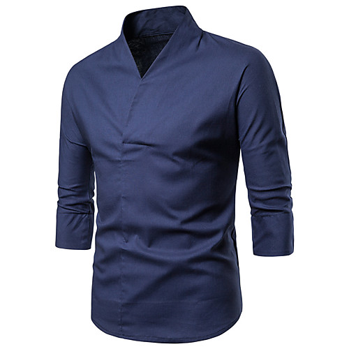 Men's Shirt non-printing Solid Color collared shirts 3/4 Length Sleeve Casual Tops Ethnic Style Casual Chinoiserie White Black Navy Blue
Men's Shirt non-printing Solid Color collared shirts 3/4 Length Sleeve Casual Tops Ethnic Style Casual Chinoiserie White Black Navy Blue