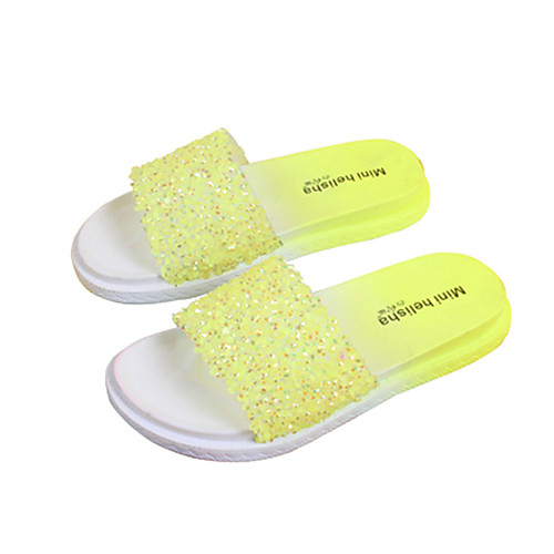 Women's Slippers & Flip-Flops Flat Heel Open Toe Daily Home PVC Sparkling Glitter Color Block Yellow Pink Green
Women's Slippers & Flip-Flops Flat Heel Open Toe Daily Home PVC Sparkling Glitter Color Block Yellow Pink Green