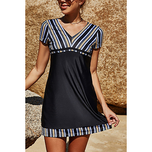 Women's One Piece Swim Dress Swimsuit Slim Black Swimwear Tunic Plunge Bathing Suits New Casual Vacation
Women's One Piece Swim Dress Swimsuit Slim Black Swimwear Tunic Plunge Bathing Suits New Casual Vacation