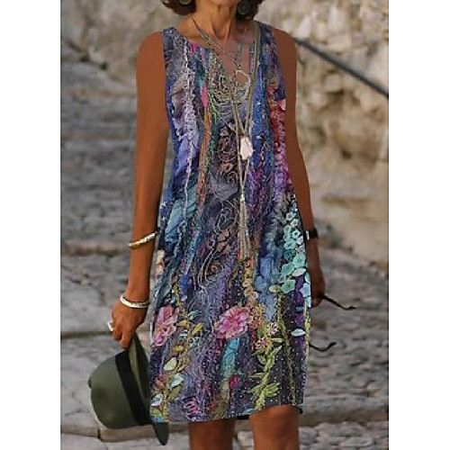 Women's Strap Dress Knee Length Dress Purple Yellow Green Sleeveless Pattern Spring Summer Casual 2021 S M L XL XXL
Women's Strap Dress Knee Length Dress Purple Yellow Green Sleeveless Pattern Spring Summer Casual 2021 S M L XL XXL