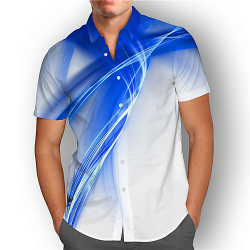 Men's Shirt 3D Print Linear Plus Size 3D Print Button-Down Short Sleeve Street Tops Casual Fashion Breathable Comfortable Blue / Sports
Men's Shirt 3D Print Linear Plus Size 3D Print Button-Down Short Sleeve Street Tops Casual Fashion Breathable Comfortable Blue / Sports