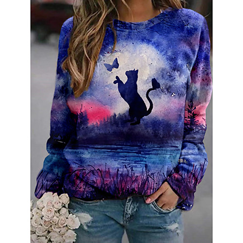 Women's Sweatshirt Pullover Cat Scenery 3D Print Daily Sports 3D Print Active Streetwear Hoodies Sweatshirts Purple
Women's Sweatshirt Pullover Cat Scenery 3D Print Daily Sports 3D Print Active Streetwear Hoodies Sweatshirts Purple