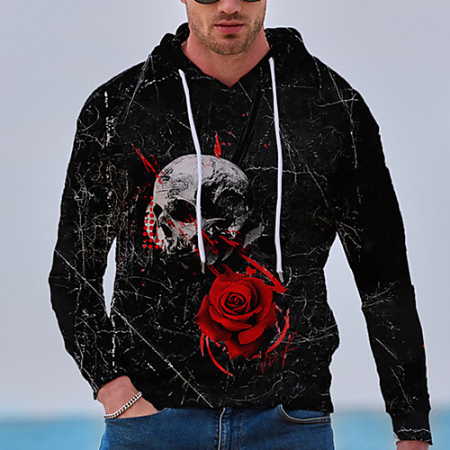 Men's Unisex Hoodie Graphic Prints Skull Rose Print Daily Sports 3D Print 3D Print Casual Hoodies Sweatshirts Black
Men's Unisex Hoodie Graphic Prints Skull Rose Print Daily Sports 3D Print 3D Print Casual Hoodies Sweatshirts Black