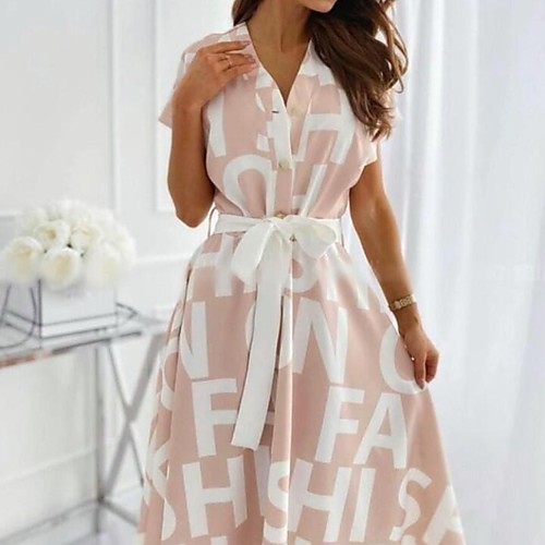 Women's A Line Dress Knee Length Dress Blushing Pink Black Short Sleeve Geometric Fall Spring Elegant Holiday 2021 S M L XL 2XL
Women's A Line Dress Knee Length Dress Blushing Pink Black Short Sleeve Geometric Fall Spring Elegant Holiday 2021 S M L XL 2XL