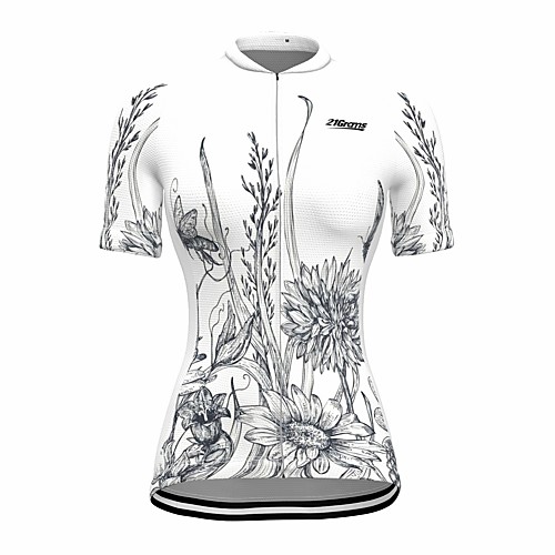 21Grams Women's Short Sleeve Cycling Jersey Summer Spandex White Floral Botanical Bike Top Mountain Bike MTB Road Bike Cycling Quick Dry Moisture Wicking Sports Clothing Apparel / Stretchy
21Grams Women's Short Sleeve Cycling Jersey Summer Spandex White Floral Botanical Bike Top Mountain Bike MTB Road Bike Cycling Quick Dry Moisture Wicking Sports Clothing Apparel / Stretchy