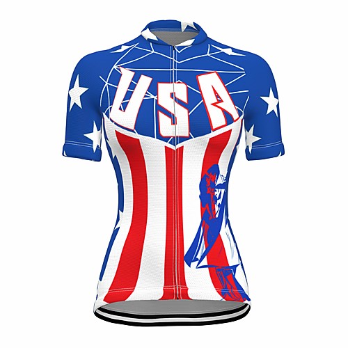 21Grams Women's Short Sleeve Cycling Jersey Summer Spandex Blue Stripes American / USA Stars Bike Top Mountain Bike MTB Road Bike Cycling Quick Dry Moisture Wicking Sports Clothing Apparel / Stretchy
21Grams Women's Short Sleeve Cycling Jersey Summer Spandex Blue Stripes American / USA Stars Bike Top Mountain Bike MTB Road Bike Cycling Quick Dry Moisture Wicking Sports Clothing Apparel / Stretchy