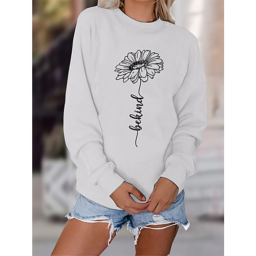 Women's Sweatshirt Pullover Floral Text Sunflower Print Daily Sports Hot Stamping Sportswear Streetwear Hoodies Sweatshirts Yellow Blushing Pink Gray
Women's Sweatshirt Pullover Floral Text Sunflower Print Daily Sports Hot Stamping Sportswear Streetwear Hoodies Sweatshirts Yellow Blushing Pink Gray