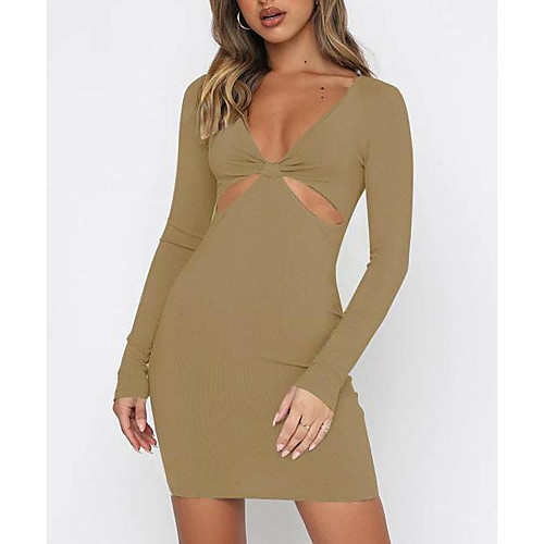 Women's Sheath Dress Short Mini Dress Blue khaki Black Long Sleeve Solid Color Pure Color Spring Summer V Neck Sexy 2021 S M L
Women's Sheath Dress Short Mini Dress Blue khaki Black Long Sleeve Solid Color Pure Color Spring Summer V Neck Sexy 2021 S M L