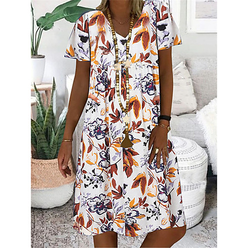 Women's T Shirt Dress Tee Dress Knee Length Dress White Short Sleeve Floral Print Summer V Neck Casual Holiday 2021 S M L XL XXL 3XL
Women's T Shirt Dress Tee Dress Knee Length Dress White Short Sleeve Floral Print Summer V Neck Casual Holiday 2021 S M L XL XXL 3XL