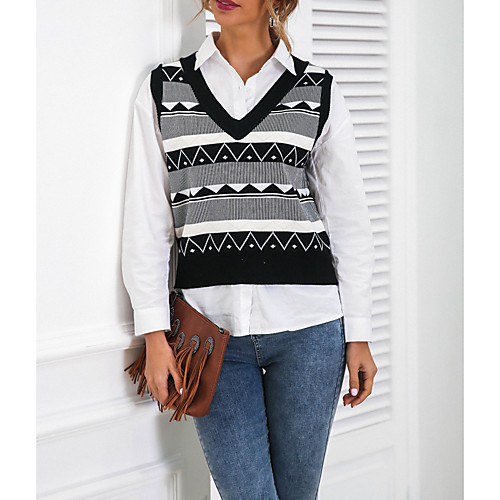 Women's Casual Modern Style Plaid / Check Stripes Pullover Vest Sleeveless Sweater Cardigans V Neck Winter Coffee color Black Apricot
Women's Casual Modern Style Plaid / Check Stripes Pullover Vest Sleeveless Sweater Cardigans V Neck Winter Coffee color Black Apricot