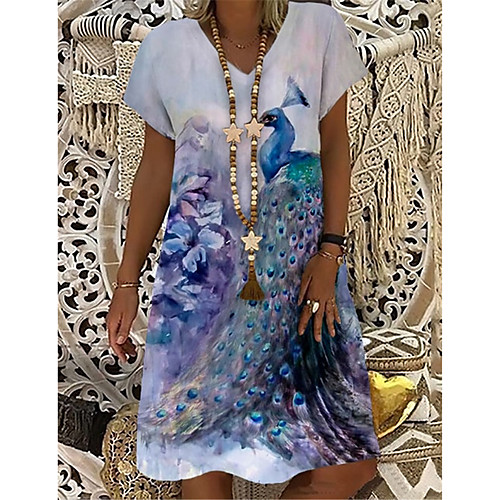 Women's T Shirt Dress Tee Dress Knee Length Dress Light Blue Short Sleeve Print Animal Print Spring Summer V Neck Casual Holiday 2021 S M L XL XXL 3XL
Women's T Shirt Dress Tee Dress Knee Length Dress Light Blue Short Sleeve Print Animal Print Spring Summer V Neck Casual Holiday 2021 S M L XL XXL 3XL
