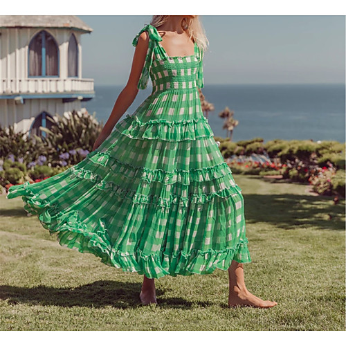 Women's A Line Dress Maxi long Dress Green Sleeveless Plaid / Check Modern Style Summer Deep U Sweet Style Casual Sexy 2021 S M L XL
Women's A Line Dress Maxi long Dress Green Sleeveless Plaid / Check Modern Style Summer Deep U Sweet Style Casual Sexy 2021 S M L XL