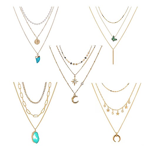 5 Pcs Layered Necklace Y Necklaces Multilayered Long Pendant Necklace Set for Women and Girls
5 Pcs Layered Necklace Y Necklaces Multilayered Long Pendant Necklace Set for Women and Girls