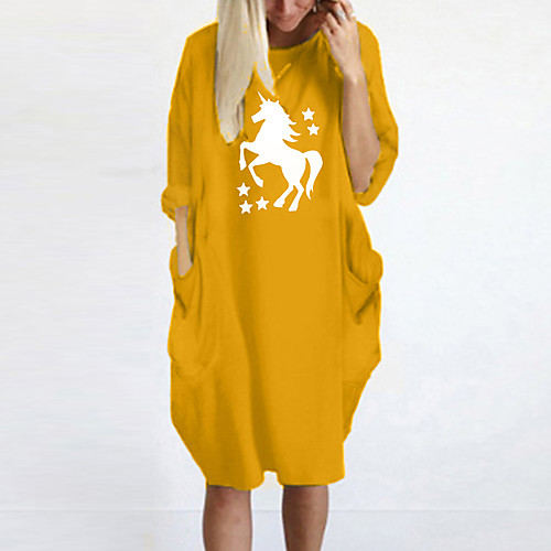 Women's T Shirt Dress Tee Dress Knee Length Dress Blue Yellow Fuchsia Gray Green White Black Long Sleeve Animal Spring Summer Round Neck Casual Oversized 2021 S M L XL XXL 3XL 4XL 5XL
Women's T Shirt Dress Tee Dress Knee Length Dress Blue Yellow Fuchsia Gray Green White Black Long Sleeve Animal Spring Summer Round Neck Casual Oversized 2021 S M L XL XXL 3XL 4XL 5XL
