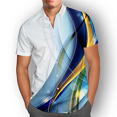 Men's Shirt 3D Print Linear Plus Size 3D Print Button-Down Short Sleeve Street Tops Casual Fashion Breathable Comfortable Blue / Sports
Men's Shirt 3D Print Linear Plus Size 3D Print Button-Down Short Sleeve Street Tops Casual Fashion Breathable Comfortable Blue / Sports