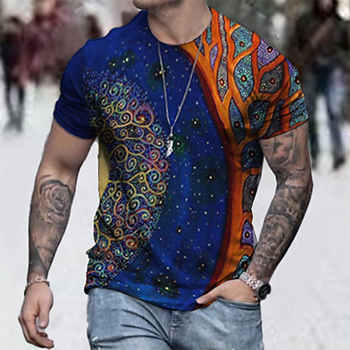 Men's Tee T shirt Shirt 3D Print Graphic Tribal Plus Size Short Sleeve Casual Tops Basic Designer Big and Tall Blue Purple Yellow
Men's Tee T shirt Shirt 3D Print Graphic Tribal Plus Size Short Sleeve Casual Tops Basic Designer Big and Tall Blue Purple Yellow