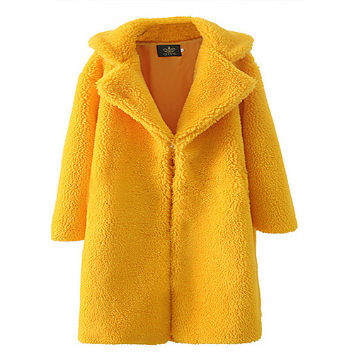 Women's Faux Fur Coat Daily Wear Fall Winter Long Coat V Neck Regular Fit Casual Jacket Solid Color Pocket Yellow Gray
Women's Faux Fur Coat Daily Wear Fall Winter Long Coat V Neck Regular Fit Casual Jacket Solid Color Pocket Yellow Gray