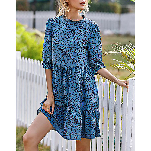 Women's A Line Dress Short Mini Dress Blue Half Sleeve Dot Polka Dots Spring Summer Round Neck Charm 2021 S M L XL
Women's A Line Dress Short Mini Dress Blue Half Sleeve Dot Polka Dots Spring Summer Round Neck Charm 2021 S M L XL