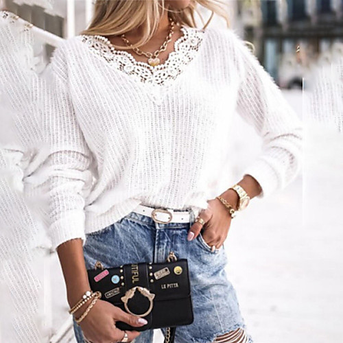 Women's Hollow Knitted Solid Color Sweater Long Sleeve Sweater Cardigans V Neck Fall Winter White Brown
Women's Hollow Knitted Solid Color Sweater Long Sleeve Sweater Cardigans V Neck Fall Winter White Brown
