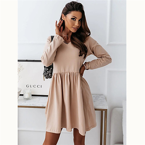 Women's Sheath Dress Knee Length Dress Gray khaki Black Short Sleeve Solid Color Spring, Fall, Winter, Summer Round Neck Elegant 2021 S M L XL XXL
Women's Sheath Dress Knee Length Dress Gray khaki Black Short Sleeve Solid Color Spring, Fall, Winter, Summer Round Neck Elegant 2021 S M L XL XXL