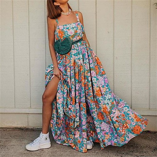 Women's Strap Dress Maxi long Dress Rainbow Sleeveless Floral Backless Print Spring Summer Square Neck Boho 2021 S M L XL
Women's Strap Dress Maxi long Dress Rainbow Sleeveless Floral Backless Print Spring Summer Square Neck Boho 2021 S M L XL