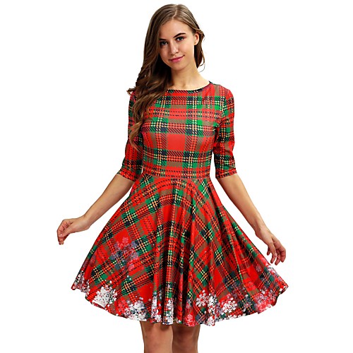 Santa Suit Flapper Dress Dress Adults' Women's Cute Christmas New Year Christmas New Year Festival / Holiday Terylene Red Women's Easy Carnival Costumes Plaid Snowflake
Santa Suit Flapper Dress Dress Adults' Women's Cute Christmas New Year Christmas New Year Festival / Holiday Terylene Red Women's Easy Carnival Costumes Plaid Snowflake