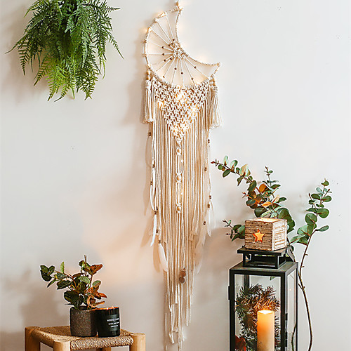 1pc Hand Woven Macrame Dreamcatcher Bohemian Boho Art Decor Wall Hanging Home Bedroom Living Room Decoration Nordic Handmade Tassel Cotton Moon
1pc Hand Woven Macrame Dreamcatcher Bohemian Boho Art Decor Wall Hanging Home Bedroom Living Room Decoration Nordic Handmade Tassel Cotton Moon