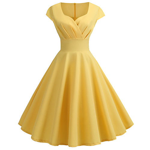 Women's A Line Dress Midi Dress Yellow Blushing Pink Red Wine Green Royal Blue Black Short Sleeve Solid Color Patchwork Summer Round Neck Chic & Modern Vintage 2021 S M L XL XXL / Party
Women's A Line Dress Midi Dress Yellow Blushing Pink Red Wine Green Royal Blue Black Short Sleeve Solid Color Patchwork Summer Round Neck Chic & Modern Vintage 2021 S M L XL XXL / Party