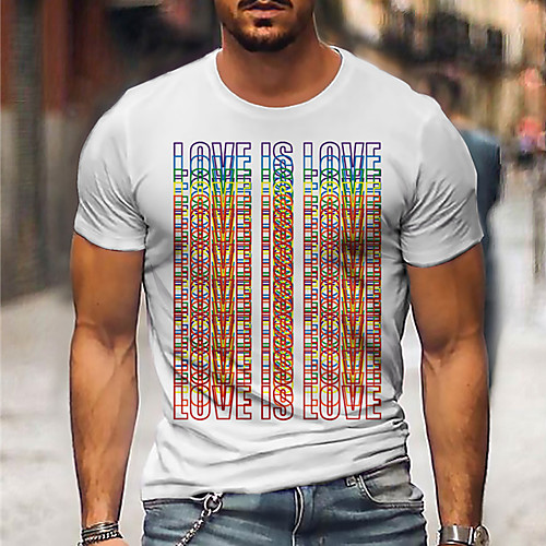 Men's Unisex Tee T shirt Shirt Hot Stamping Rainbow Graphic Prints Letter Print Short Sleeve Casual Tops Cotton Basic Designer Big and Tall White
Men's Unisex Tee T shirt Shirt Hot Stamping Rainbow Graphic Prints Letter Print Short Sleeve Casual Tops Cotton Basic Designer Big and Tall White