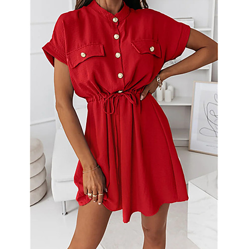 Women's Swing Dress Short Mini Dress Blue Blushing Pink Red Short Sleeve Solid Color Ruched Pocket Spring Summer Round Neck Casual Sexy 2021 S M L XL XXL
Women's Swing Dress Short Mini Dress Blue Blushing Pink Red Short Sleeve Solid Color Ruched Pocket Spring Summer Round Neck Casual Sexy 2021 S M L XL XXL