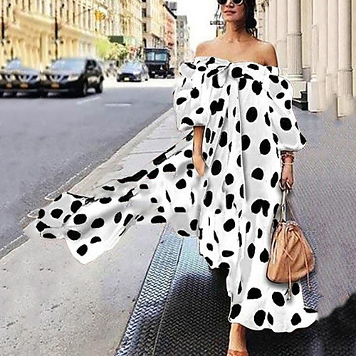 Women's Swing Dress Maxi long Dress White Black Red Brown Sleeveless Polka Dot Print Spring, Fall, Winter, Summer Off Shoulder Casual 2021 S M L XL XXL XXXL 4XL 5XL
Women's Swing Dress Maxi long Dress White Black Red Brown Sleeveless Polka Dot Print Spring, Fall, Winter, Summer Off Shoulder Casual 2021 S M L XL XXL XXXL 4XL 5XL