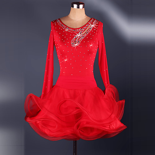 Latin Dance Dress Crystals / Rhinestones Women's Training Performance Long Sleeve Natural Polyester
Latin Dance Dress Crystals / Rhinestones Women's Training Performance Long Sleeve Natural Polyester