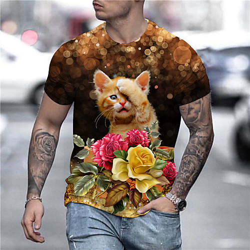 Men's Unisex Tee T shirt Shirt 3D Print Cat Graphic Prints Print Short Sleeve Daily Tops Casual Designer Big and Tall Yellow
Men's Unisex Tee T shirt Shirt 3D Print Cat Graphic Prints Print Short Sleeve Daily Tops Casual Designer Big and Tall Yellow