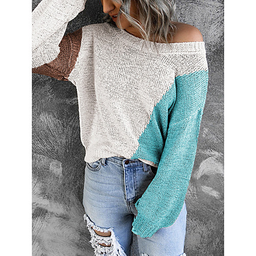 Women's Stylish Casual Knitted Color Block Pullover Sweater Cotton Long Sleeve Loose Sweater Cardigans Round Neck Fall Winter BlackWhite PinkOrange WhiteBlue / Holiday / Work
Women's Stylish Casual Knitted Color Block Pullover Sweater Cotton Long Sleeve Loose Sweater Cardigans Round Neck Fall Winter BlackWhite PinkOrange WhiteBlue / Holiday / Work