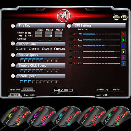 Programmable Gaming Mouse 9 key illuminable mouse up to 6000 dpi RGB Backlit USB Wired Optical Gamer
Programmable Gaming Mouse 9 key illuminable mouse up to 6000 dpi RGB Backlit USB Wired Optical Gamer