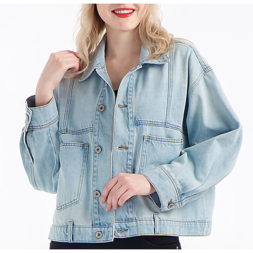 Women's Coat Casual / Daily Spring Summer Regular Coat Shirt Collar Regular Fit Casual Jacket Solid Color Others Light blue YF8091A / Cotton
Women's Coat Casual / Daily Spring Summer Regular Coat Shirt Collar Regular Fit Casual Jacket Solid Color Others Light blue YF8091A / Cotton