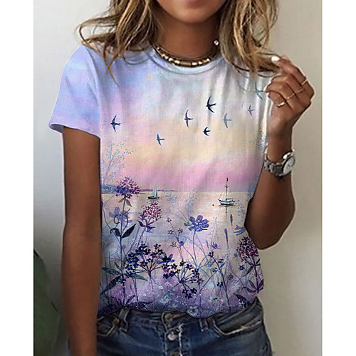 Women's Floral Theme Abstract 3D Printed T shirt Floral Scenery 3D Print Round Neck Basic Tops Purple
Women's Floral Theme Abstract 3D Printed T shirt Floral Scenery 3D Print Round Neck Basic Tops Purple