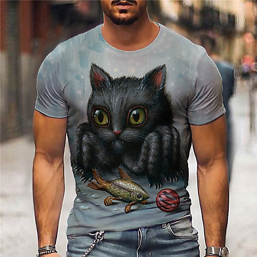 Men's Unisex Tee T shirt Shirt 3D Print Cat Graphic Prints Print Short Sleeve Daily Tops Casual Designer Big and Tall Gray
Men's Unisex Tee T shirt Shirt 3D Print Cat Graphic Prints Print Short Sleeve Daily Tops Casual Designer Big and Tall Gray