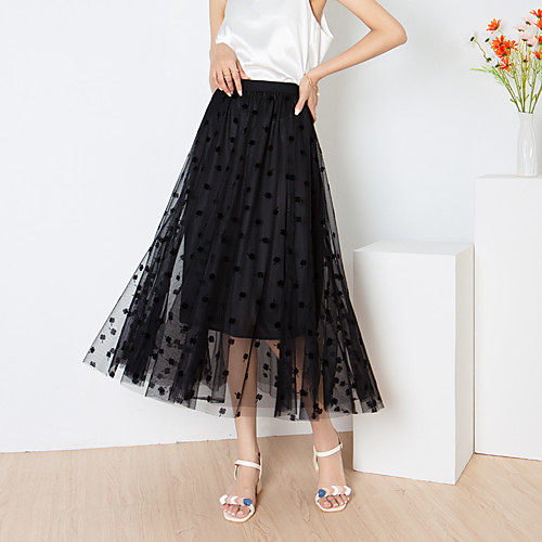 Women's Casual / Daily Weekend Basic Streetwear Ankle-Length Skirts Floral / Botanical Layered Tulle Print Black Beige
Women's Casual / Daily Weekend Basic Streetwear Ankle-Length Skirts Floral / Botanical Layered Tulle Print Black Beige